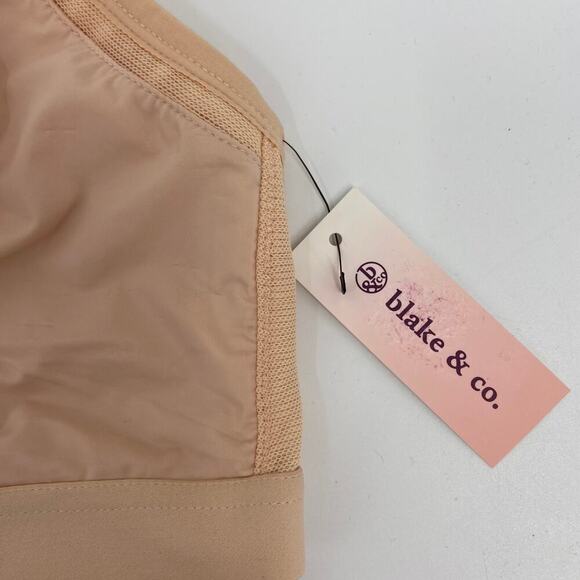 Blake & Co. Bralette Size 1X Beige Unlined Wire Free Mesh Insert Comfort - Picture 2 of 9